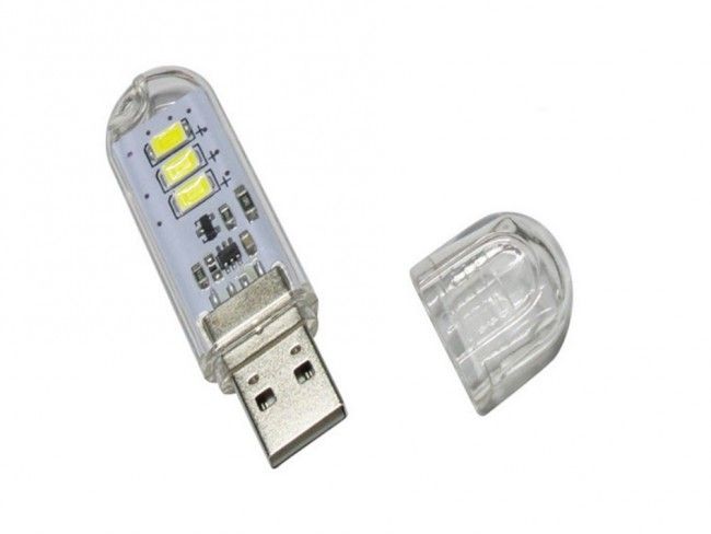 USB мини LED лапмпа, работеще при допир в комплект с USB за автозапалка 1.0А