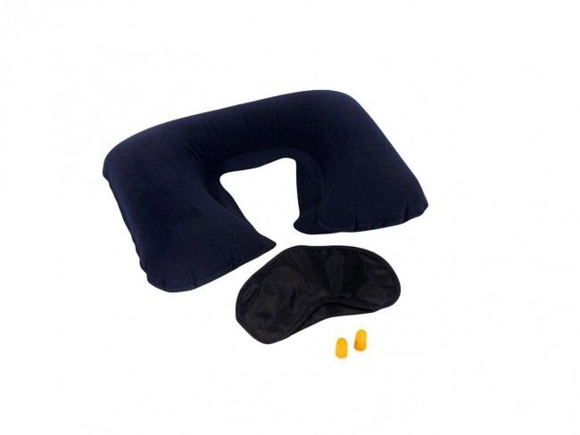 Комплект за пътуване от 3 части: възглавничка, маска за релакс и тапи за уши