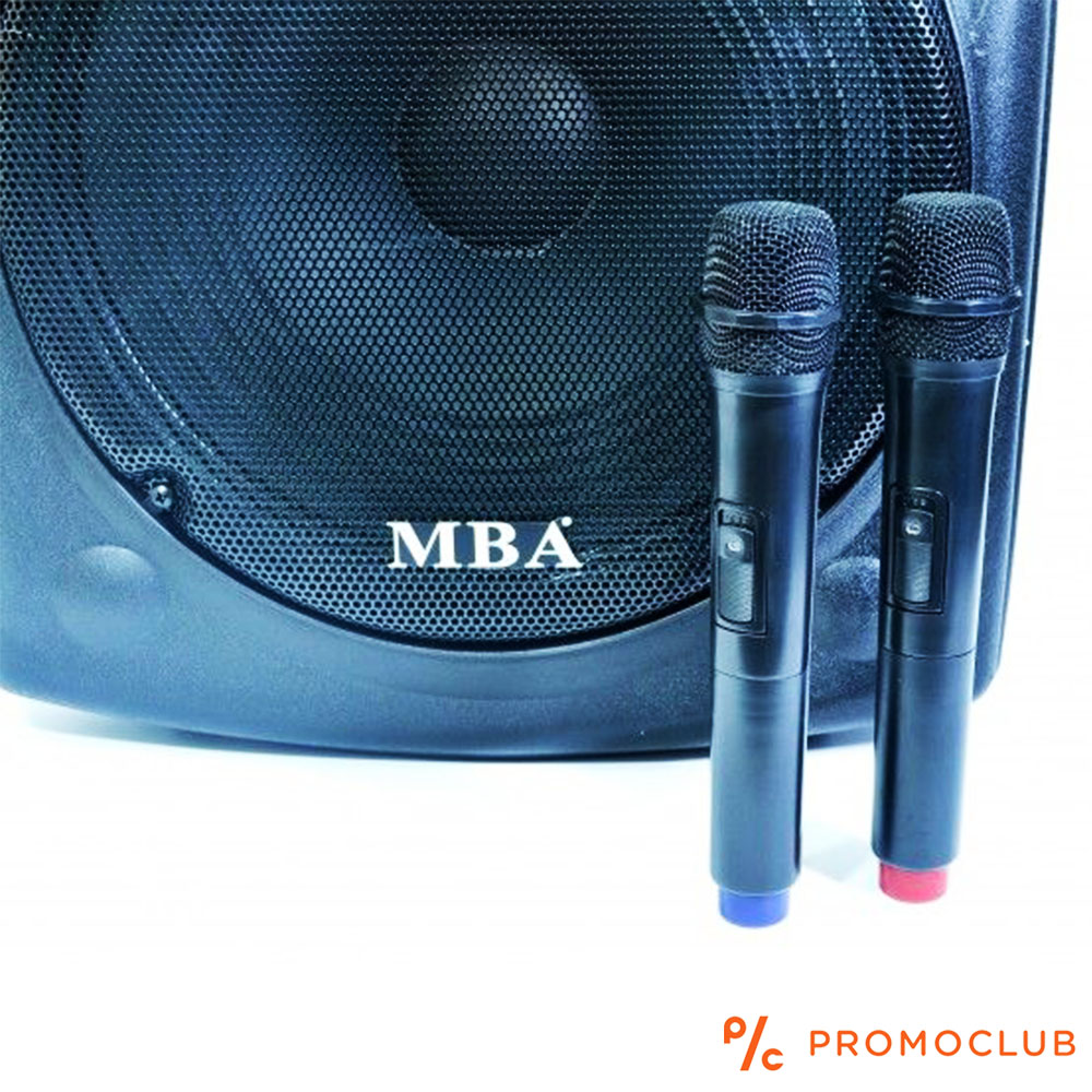 Мощна активна караоке тонколона MBA F15 с 2 безжични караоке микрофона, 750W