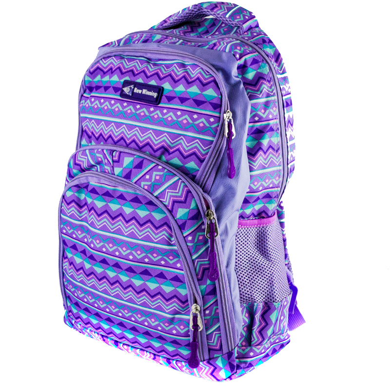 Ученическа раница NEW WINNIG 3459 PURPLE STRIPES, спортна раница, туристическа раница