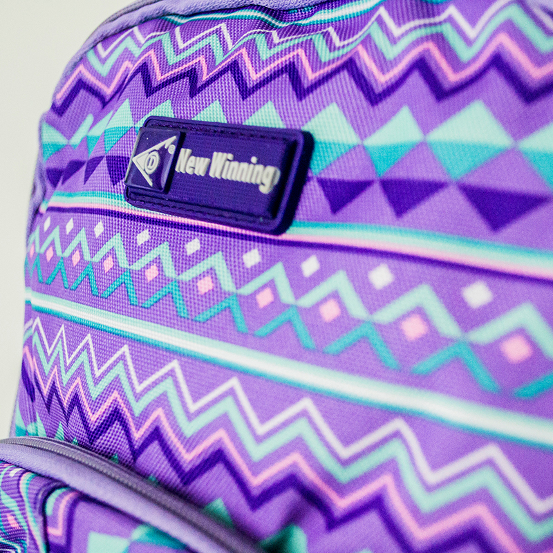 Ученическа раница NEW WINNIG 3459 PURPLE STRIPES, спортна раница, туристическа раница