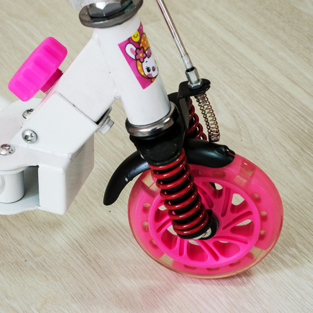 ТОП модел триколесна тротинетка WAVE SCOOTER  PINK с амортисиращи пружини, 3-10 г. 50 кг