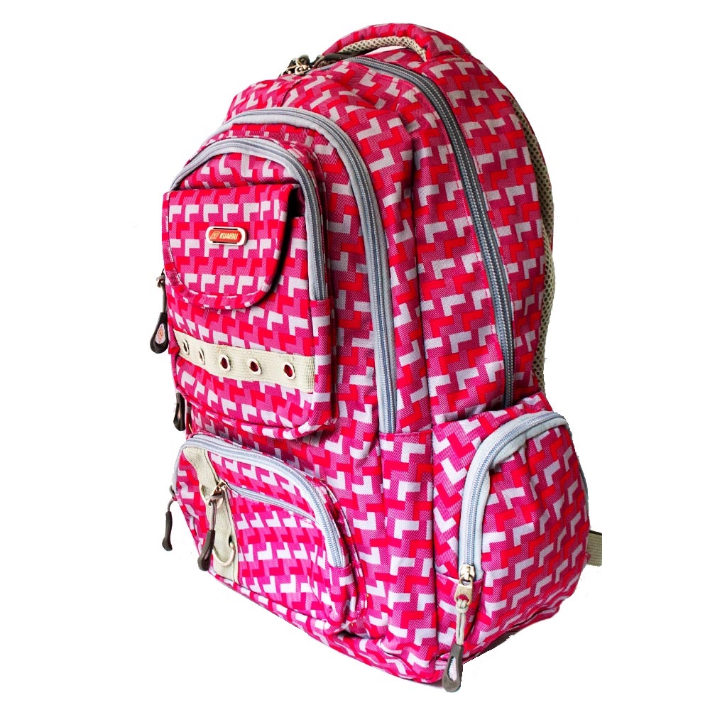 РАЗПРОДАЖБА: висок клас голяма ученическа раница KUAIBU 9038 PINK,  48 см, туризъм и спорт