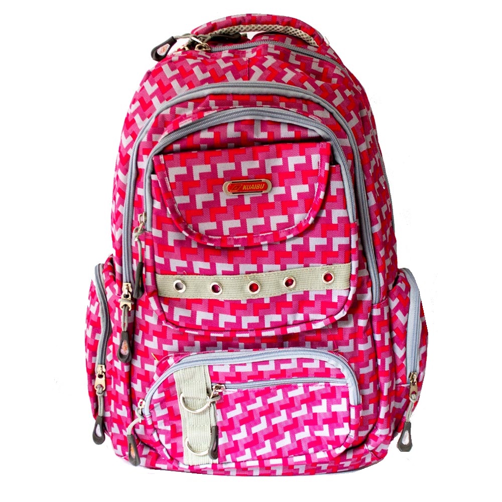 РАЗПРОДАЖБА: висок клас голяма ученическа раница KUAIBU 9038 PINK,  48 см, туризъм и спорт