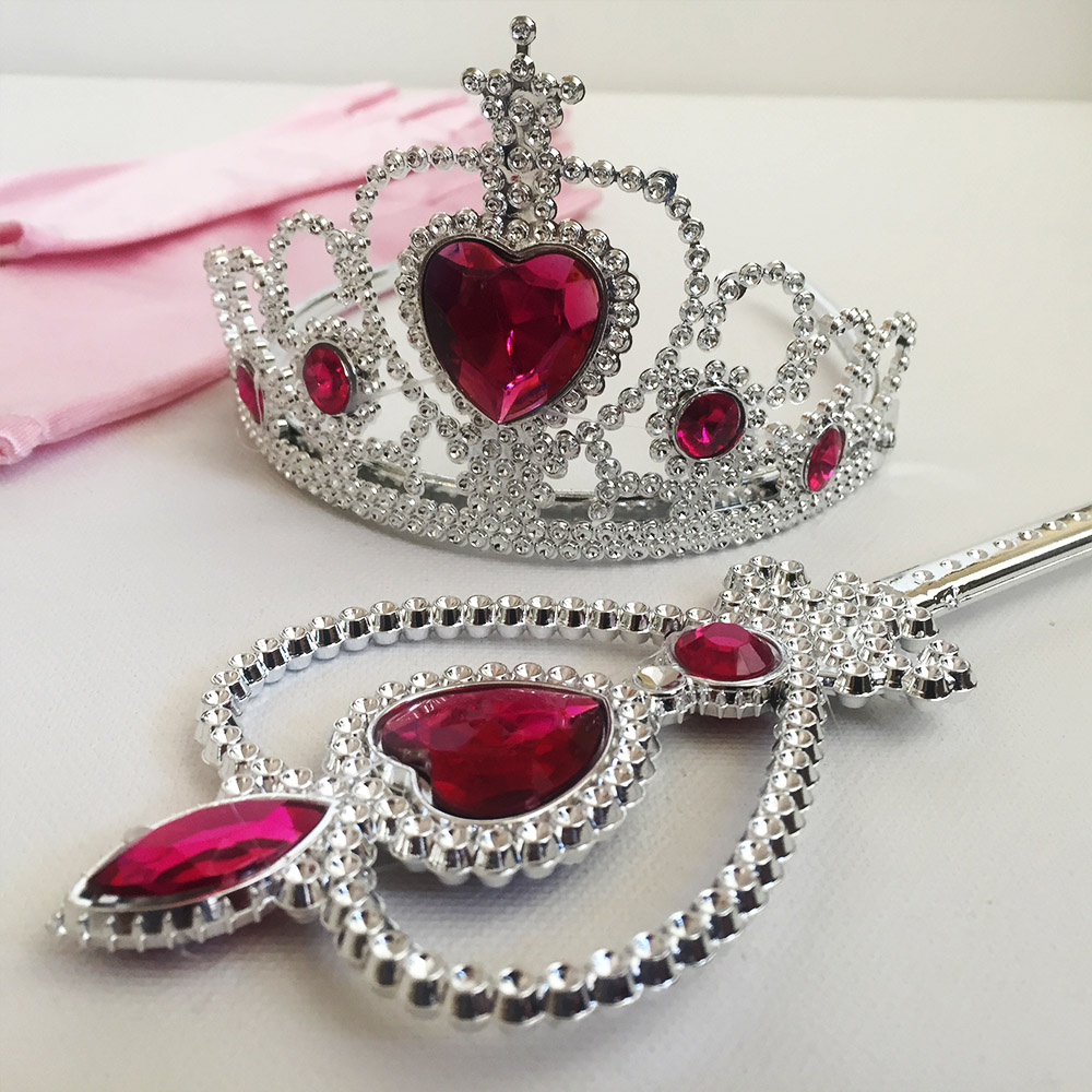 Вълшебен комплект ЕЛЗА в розово - плитка, корона, ръкавици и жезъл на FROZEN PINK