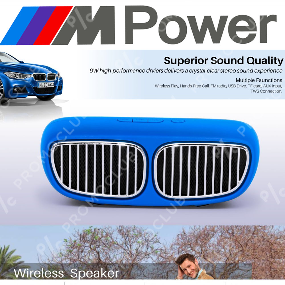 BMW DESIGN BLUE портативна тонколона, мощна с кристален звук, MP3, SD, AUX