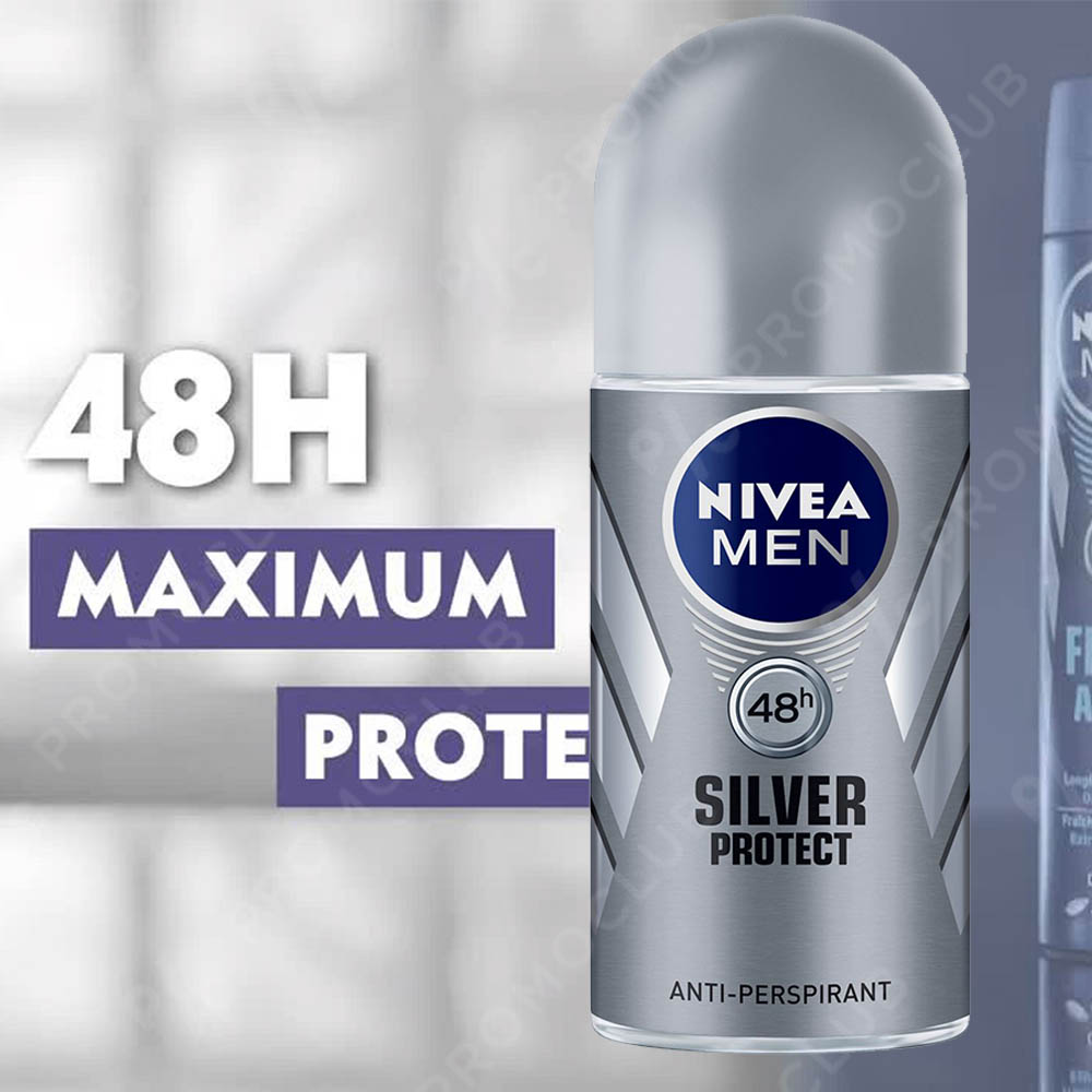 Ролон Nivea SILVER PROTECT 48h срещу изпотяване и 48 часа защита, 50 ml.