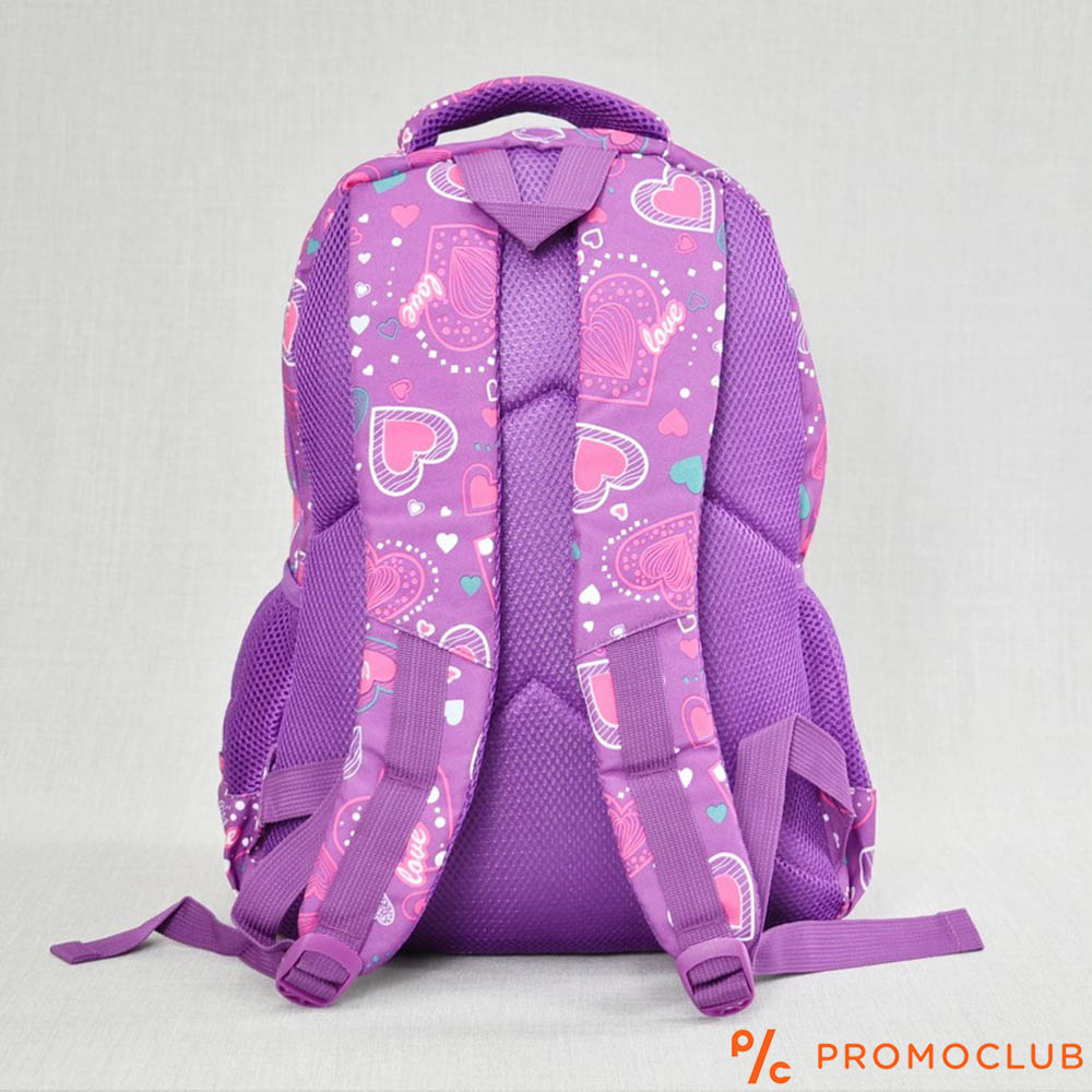 Здрава ученическа раница HQC 1291 DARK BLUE-PINK, вис. 43 см.