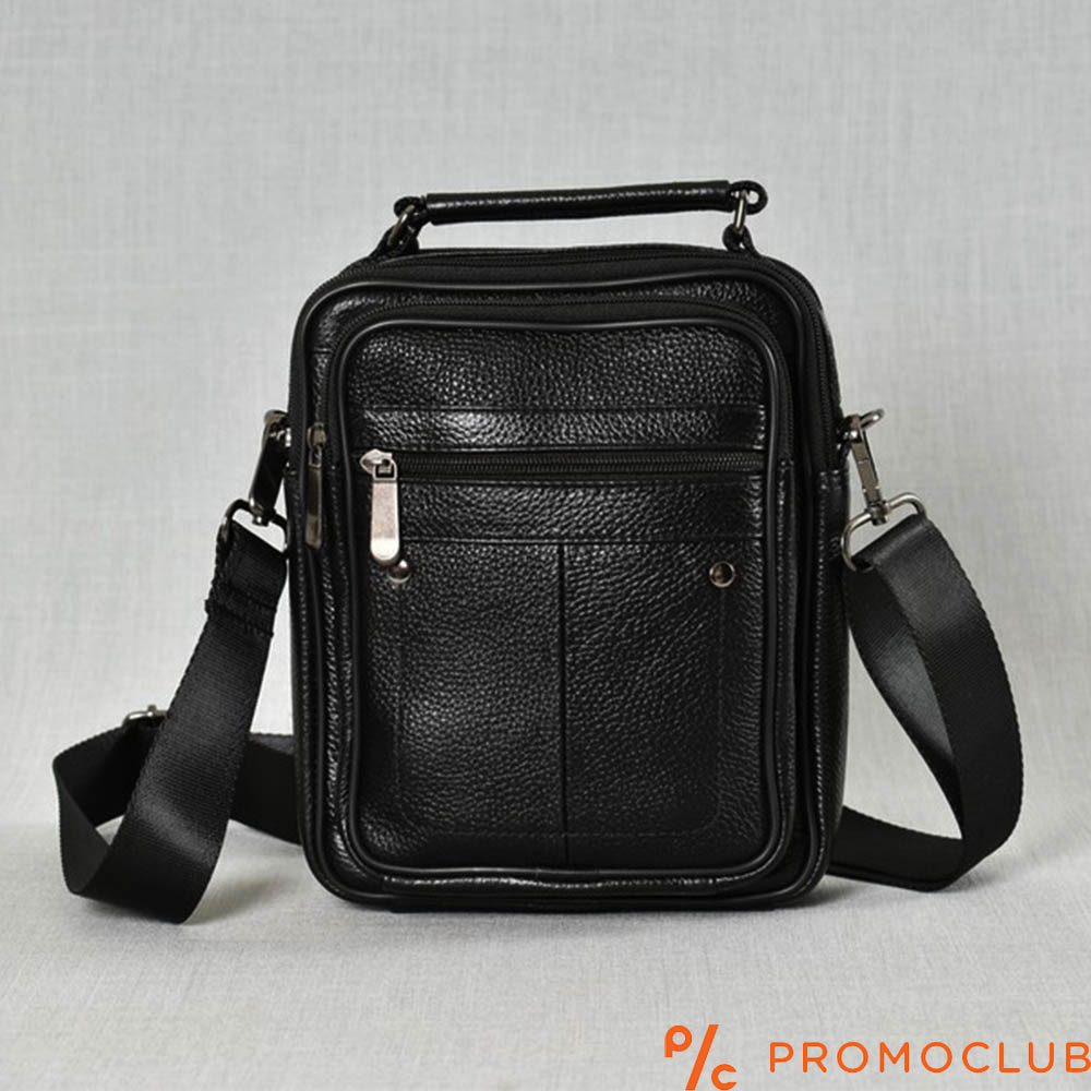 Среден размер мъжка чанта от естествена кожа с две отделения 5012