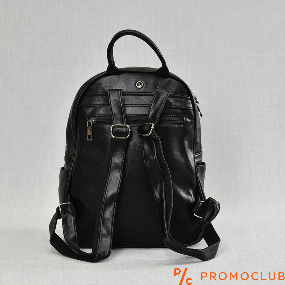 Дамска раница ZIPPER 1681 BLACK,   еко кожа, вис. 33 см