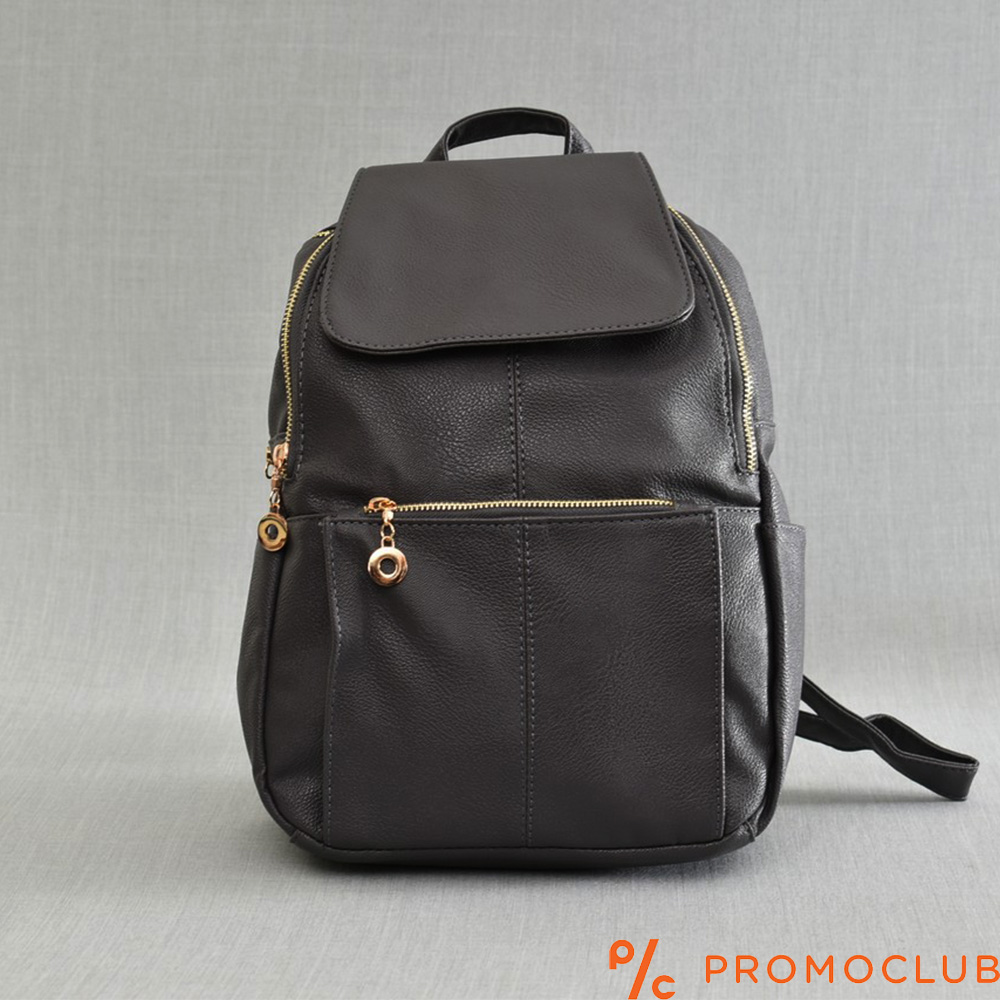 Дамска раница ZIPPER GREY P011,  еко кожа