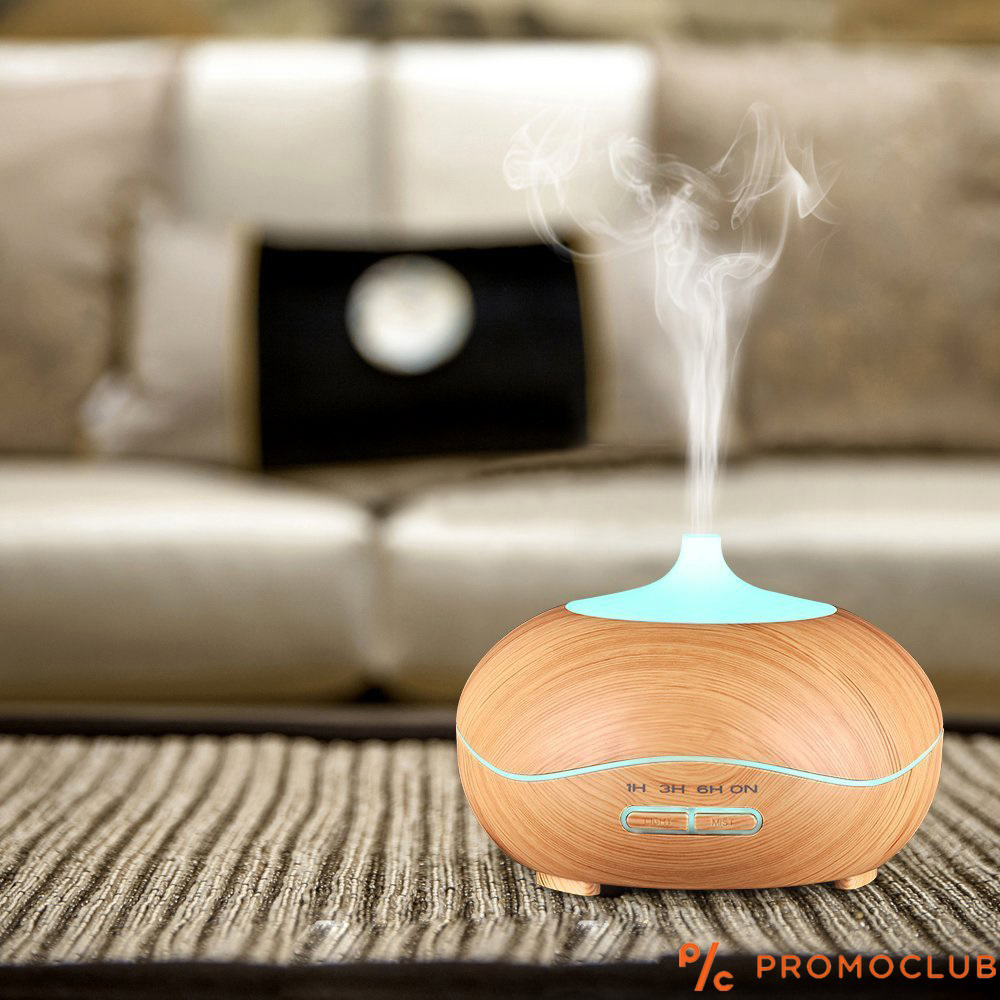 Голям ароматерапевтичен дифузер и овлажнител за въздух с LED светлини, 300 мл.