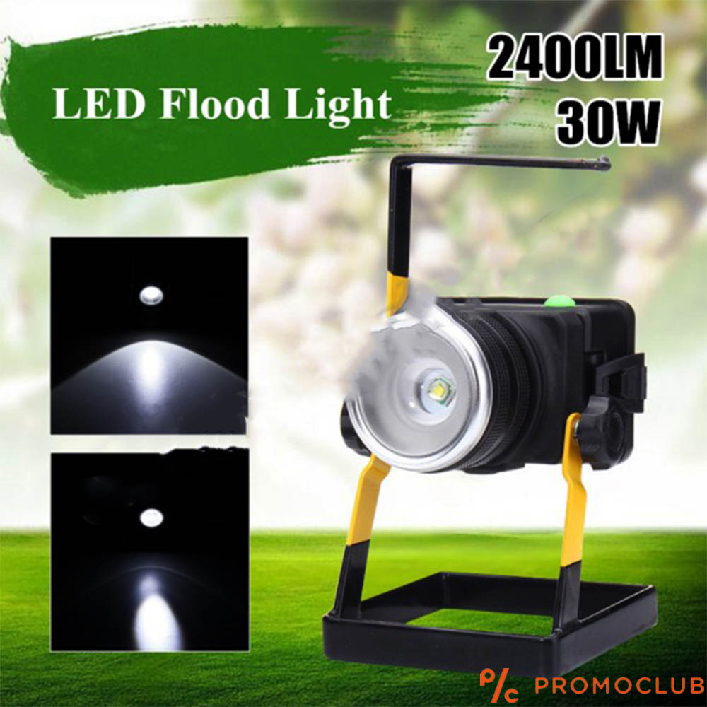 Акумулаторен преносим LED прожектор UV + бяла светлина 30 вата 2400LM