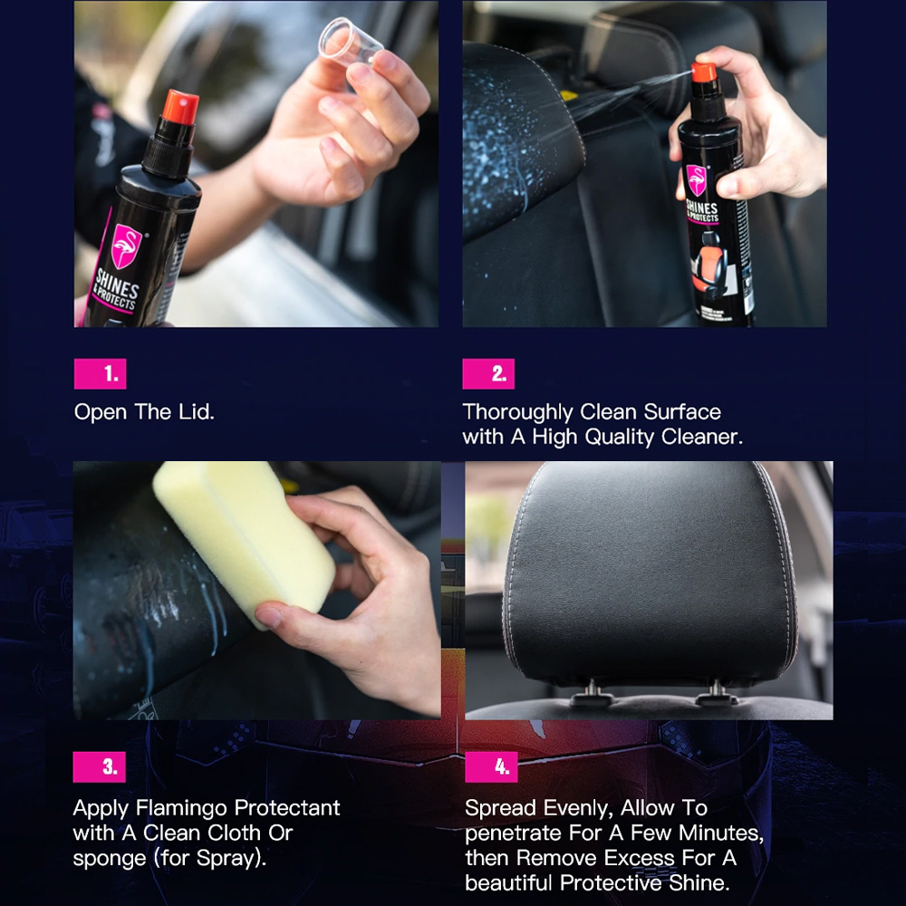 Ефективен спрей и гъба Flamingo за блясък и защитно покритие за текстил и кожа F025, 118мл