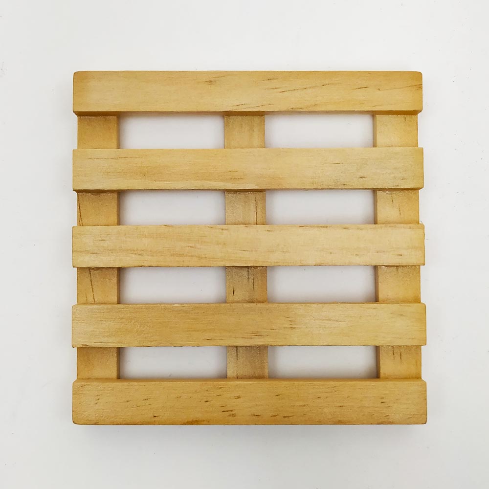 Автентична дървена подложка за чаши и горещи съдове, 10 х 10 см