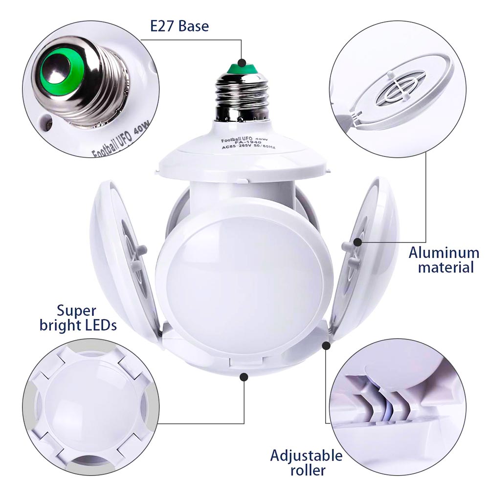 Нова супер мощна LED лампа TRANSFORMER BALL 5X, 28W Е27, 6500К, 8 X 7 см