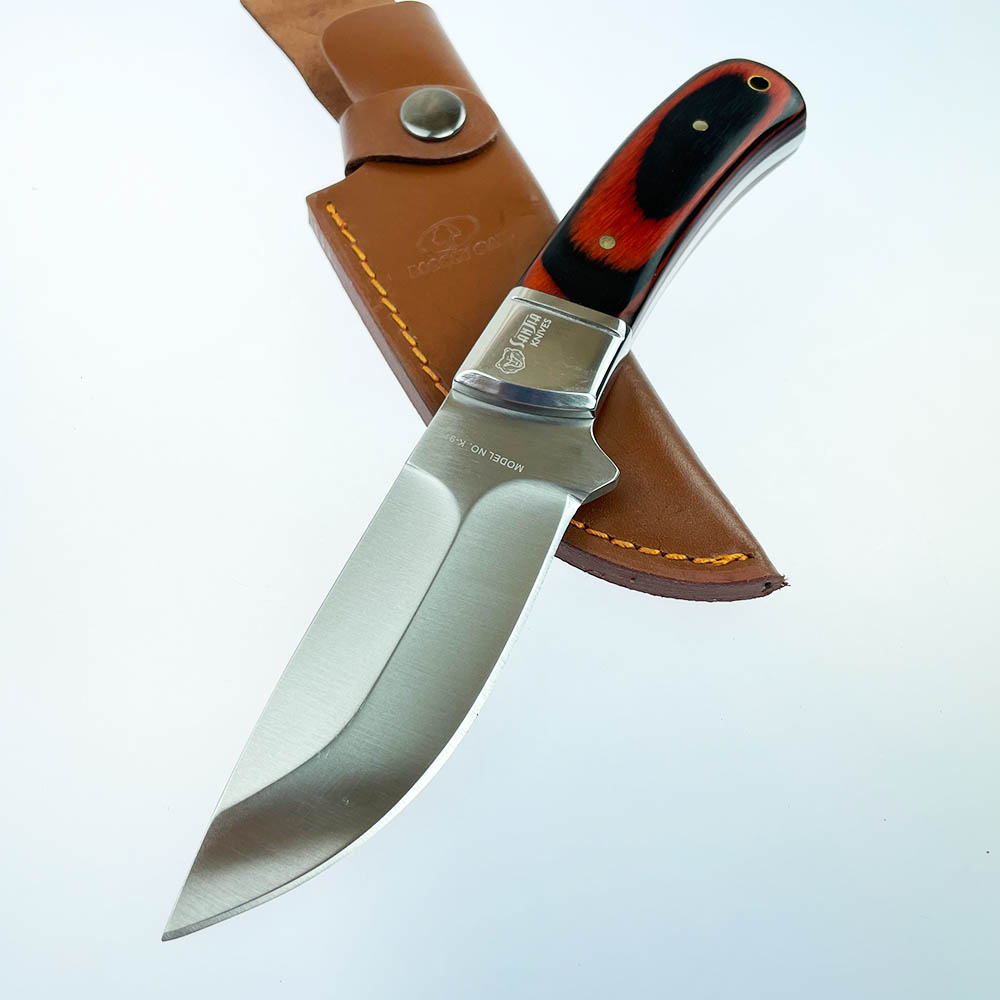 Ловен нож SANJA K-91 BROWN CLASSIC, стомана 440C, кожена кания