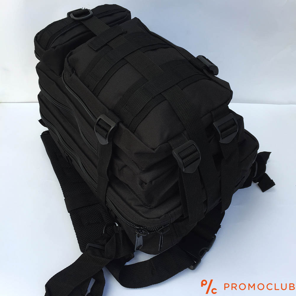 Черна военна раница с много джобове