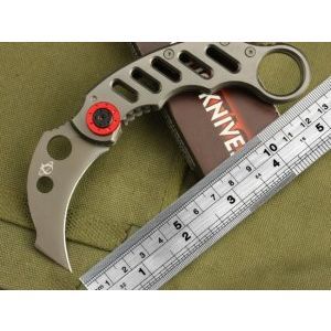 Маниашки сгъваем нож MANTIS X05 RED KARAMBIT МК2  - MANTIS KNIVES в подаръчна кутия
