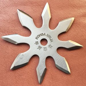 Истински стоманен шурикен KOHGA NINJA SHURIKEN с 8 лазерно заточени остриета и калъф