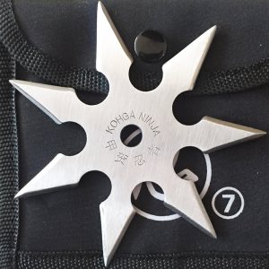 Истински стоманен шурикен KOHGA NINJA SHURIKEN с 7 лазерно заточени остриета и калъф
