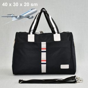 Куфарен авио сак TOMMY H 12006 BLACK SPORT за ръчен багаж,  20 х 30 х 40 см