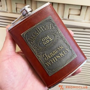 JACK DANIELS Подаръчна манерка за алкохол, неръждаема стомана, 266 мл