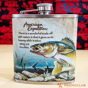 Красиво изрисувана манерка за алкохол AMERICAN EXPEDITION, неръждаема стомана, 207 мл